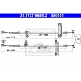 Cablu frana mana Ford Focus (Daw, Dbw), Ate 24372706552, parte montare : Spate
