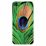 Husa silicon pentru Apple Iphone 4 / 4S, Peacock Feather Green Blue