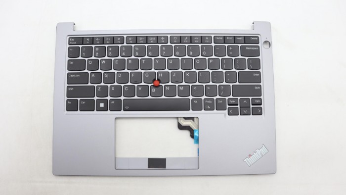 Carcasa superioara cu tastatura palmrest Laptop, Lenovo, ThinkPad E14 Gen 5 Type 21JR, 21JS, 5M11L92652, AM2Y8000100, iluminata, Artic Grey, layout US