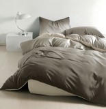 Cumpara ieftin Lenjerie Pat Bumbac cu Elastic, 4 Piese, Gri/Negru. Husa pilota 200x155cm, Cearceaf 200x140cm, 2 fete perna 55x75cm