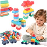 Set 120 cuburi senzoriale moi din TPE pentru constructie si joaca