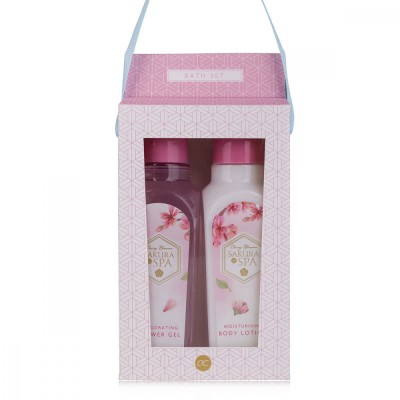 Set de Baie Sakura Spa, Cherry Blossom, Gel Dus 110 ml + Lotiune Corp 110 ml foto