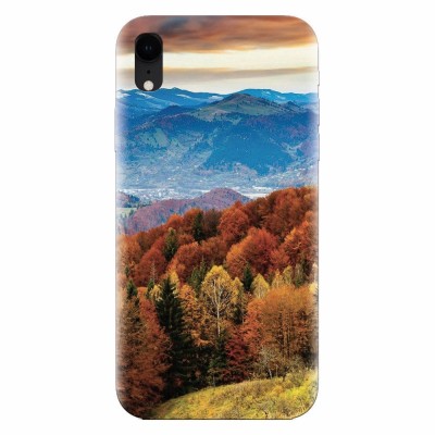 Husa silicon pentru Apple Iphone XR, Autumn Mountain Fall Rusty Forest Colours foto