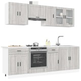 VidaXL Set de dulapuri de bucătărie 8 piese &bdquo;Kalmar&rdquo; lemn Sonoma gri