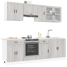 vidaXL Set de dulapuri de bucătărie 8 piese &bdquo;Kalmar&rdquo; lemn Sonoma gri 3314847