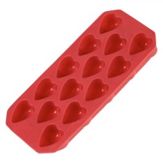 Formă Cuburi de Gheață, Model Inimi, 14 Cuburi, Roșu, 22x11x2.5cm foto