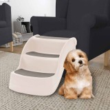 Scări pliabile pentru c&acirc;ini &icirc;n 3 trepte crem 50x38x38cm plastic