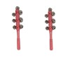 Set 2 Zurgalai Roz cu Clopotei Metalici, 18cm, Maner Rezistent, Perfecti pentru Colindat si Petreceri