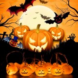 Set de instalatie cu 20 de LED-uri si 12 autocolante pentru Halloween Maigacy, plastic/PVC, multicolor