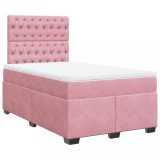 Cumpara ieftin Pat box spring cu saltea, negru, 120x190 cm, catifea