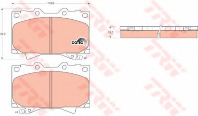 Set placute frana,frana disc LEXUS LX (UZJ100) (1997 - 2008) TRW GDB3197 foto