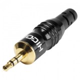 Conector de lipit jack stereo 3.5mm 3 pini tata, HICON HI-J35S02