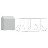 Cumpara ieftin Padoc de exterior cu acoperis argintiu 6x6x2,5m otel galvanizat