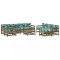 Set mobilier de gradina cu perne, 10 piese, lemn de pin tratat