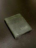 Cumpara ieftin Portofel barbati din piele naturala, lucrat si cusut manual, Adam, Handmade, Verde-Inchis Kaki, Produs in Romania, Elyk Creation