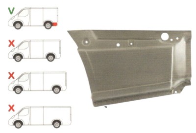 Segment reparatie aripa spate Mercedes Sprinter 2006-, VW Crafter 2005- , L=2600, 3265 Partea Stanga, Spate, in spatele rotii , lungime 635mm inaltim foto