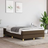 vidaXL Pat box spring cu saltea, maro &icirc;nchis, 120x200 cm, textil