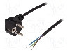 Cablu alimentare AC, 1.5m, 3 fire, culoare negru, cabluri, CEE 7/7 (E/F) &amp;#351;tecar in unghi, LOGILINK - CP135
