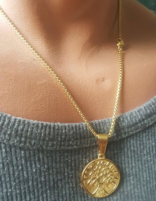 30 lei Lant +medalion INOX placat dama / femei foto