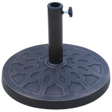 Outsunny Bază Rotundă pentru Umbrelă de &Oslash;38 mm și &Oslash;48 mm cu M&acirc;ner, &Oslash;45x33 cm, Bronz | Aosom Romania