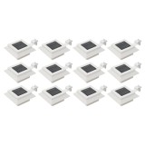 VidaXL Lămpi solare de exterior, 12 buc., alb, 12 cm, pătrat, LED