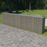 VidaXL Perete gabion cu capace, 600 x 50 x 150 cm, oțel galvanizat