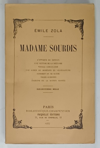 MADAME SOURDIS par EMILE ZOLA , 1947