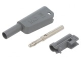 Banană gri cu izolație 4mm 19A 1kV