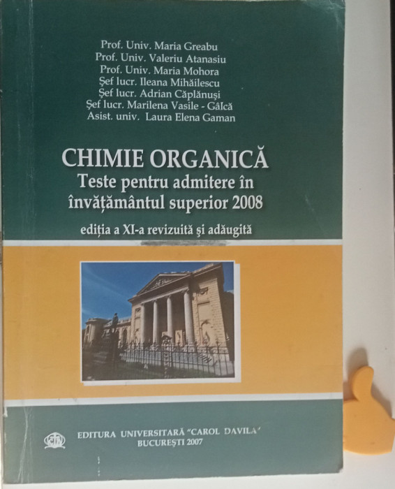 Teste admitere Chimie organica Maria Greabu Valeriu Atanasiu