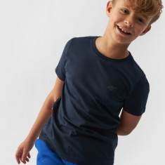 Tricou unicolor pentru băieți - bleumarin