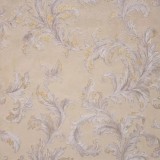 Tapet clasic, frunze, crem, auriu, argintiu, dormitor, lavabil, 57901