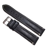 Cumpara ieftin Curea Ceas &bdquo;Fleurus Paris&rdquo; &ndash; Piele de Vițel Neagra cu Cataramă Argintie (18mm -