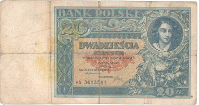 SV * Polonia 20 ZLOTI / ZLOTYCH 1931 foto