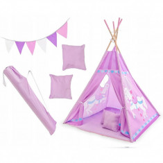 Set cort copii XXL Teepee Tutumi, 120 x 120 x 160 cm, model carusel foto