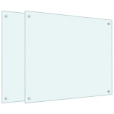 Cumpara ieftin Panou antistropi bucatarie 2 buc. alb 70x60cm sticla securizata