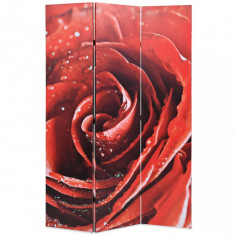 Paravan de camera pliabil, 120 x 170 cm, trandafir rosu foto