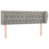 Cumpara ieftin Tablie de pat cu aripioare gri deschis 147x23x78/88 cm catifea