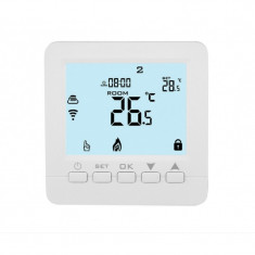 Termostat Techstar® TH-06PW, Ecran Digital, Incastrabil, 3A, Incalzire cu Apa in Pardoseala, Actuatoare, Pompe, Centrala, Alimentare 220V, Google Home