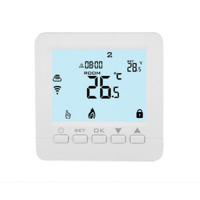 Termostat Techstar&amp;reg; TH-06PW, Ecran Digital, Incastrabil, 3A, Incalzire cu Apa in Pardoseala, Actuatoare, Pompe, Centrala, Alimentare 220V, Google Home foto