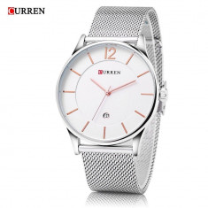 Ceas Curren barbatesc elegant-casual, Silver - M8231SL foto