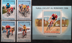 Romania 1986 ciclism serie + colita nestampilata mnh foto