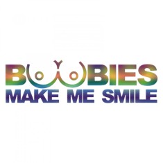 Sticker Boobies Make Me Smile , Decal Bumper Amuzant din Folie Vinyl Auto