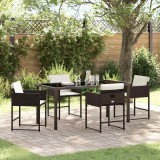 vidaXL Set de masă pentru grădină 5 pcs Maro poliratan
