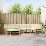 vidaXL Set de canapele de exterior cu pernă 6 pcs Alb și crem 3388852