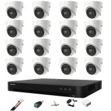 Sistem de supraveghere Hikvision 16 camere de interior 8MP 2.8mm IR 60m, DVR 16 canale 4K, accesorii montaj SafetyGuard Surveillance