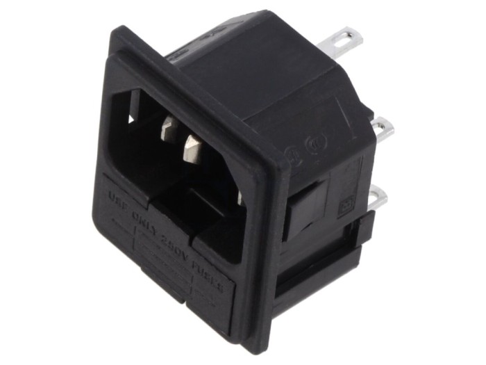 Conector alimentare AC C14 10A 250V