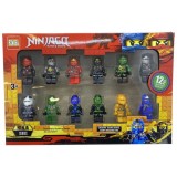 Set 12 Figurine Ninjago BlockHeroes, Tip Lego, Plastic Multicolor, 3+ Ani, Actiune, Baieti Fete Unisex