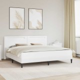 vidaXL Cadru de pat cu benzi LED Alb 200 x 200 cm Piele artificială 42028035