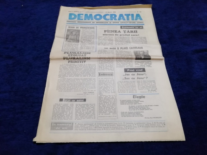ZIARUL DEMOCRATIA NR 7 5 MARTIE 1990
