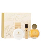 Cumpara ieftin Set cadou parfumat pentru femei cu aroma floral-orientala, apa de parfum 50 ml, mini parfum 10 ml si souffle de corp 75 ml, ideal pentru cadou elegant